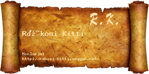 Rákosi Kitti névjegykártya